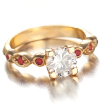 diamond/orange sapphire ring